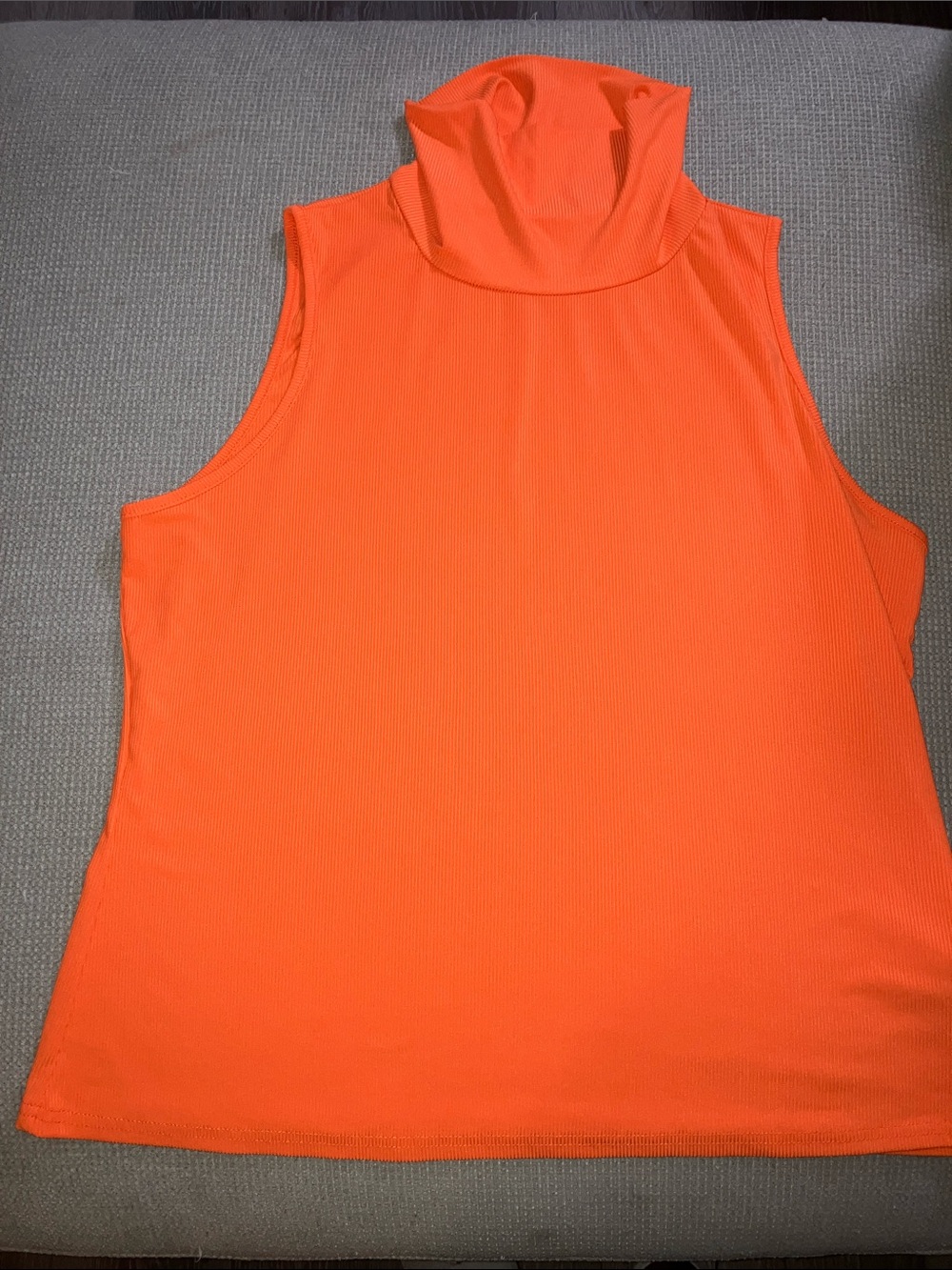 SHEIN Neon Orange Sleeveless Mock Neck Tank